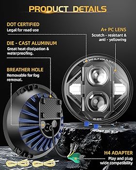 Amazon.com: CO LIGHT 7 Inch LED Headlights 2025 New DOT